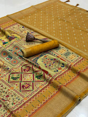 Soft Gaji Silk Position Pashmina Saree