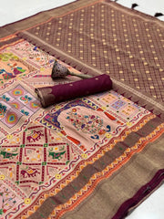Soft Gaji Silk Position Pashmina Saree