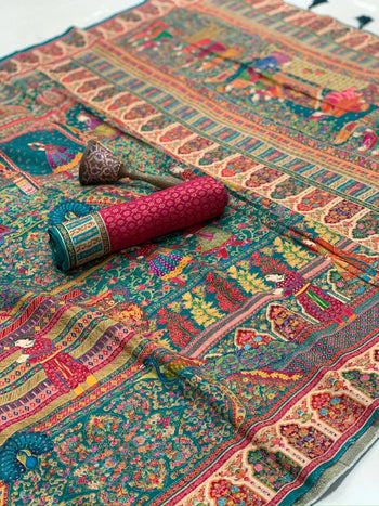 Royal Darbar Pashmina Silk Heritage Mughal Saree