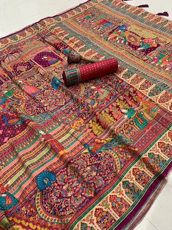 Royal Darbar Pashmina Silk Heritage Mughal Saree