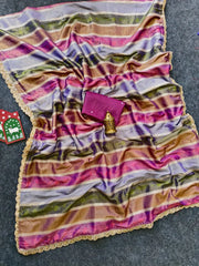 Pure Soft Silk Rainbow Saree