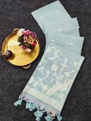 Soft Jute Linen Jamdani Saree