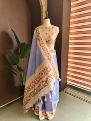 Premium Tussar Silk Hand Painted Print Saree