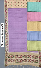 Premium Tussar Silk Hand Painted Print Saree
