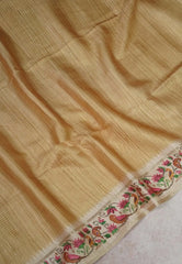 Premium Tussar Silk Hand Painted Print Saree