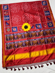 Handloom Silk Rangoli Printed Patola Saree