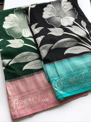 Pure Crepe Georgette Silver Weaves Saree