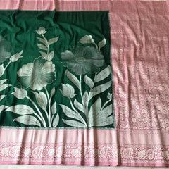 Pure Crepe Georgette Silver Weaves Saree