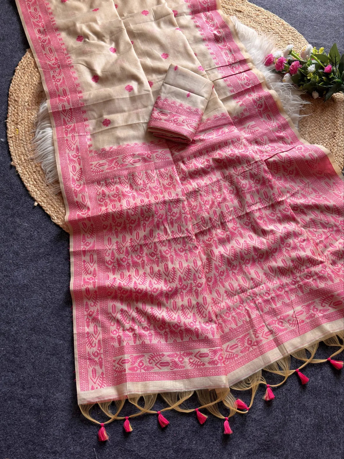Premium Kashmiri Cotton Jamdani Saree
