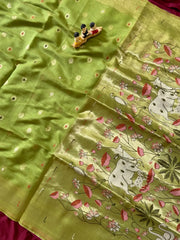 Soft Muga Cotton Pichwai Saree