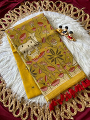 Soft Muga Cotton Pichwai Saree