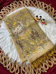 Soft Muga Cotton Pichwai Saree