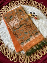 Soft Muga Cotton Pichwai Saree