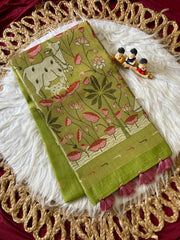 Soft Muga Cotton Pichwai Saree