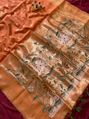 Soft Muga Cotton Pichwai Saree