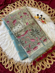 Soft Muga Cotton Pichwai Saree