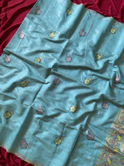 Soft Muga Cotton Swan Paithani Saree