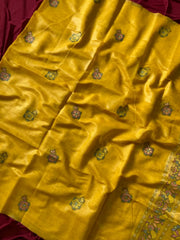 Soft Muga Cotton Swan Paithani Saree