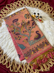Soft Muga Cotton Swan Paithani Saree