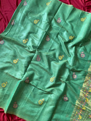 Soft Muga Cotton Swan Paithani Saree