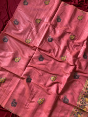 Soft Muga Cotton Swan Paithani Saree
