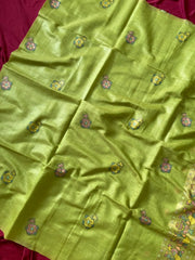 Soft Muga Cotton Swan Paithani Saree