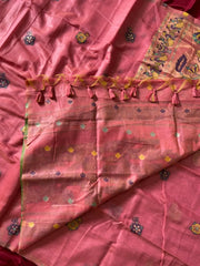 Soft Muga Cotton Swan Paithani Saree
