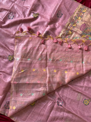 Soft Muga Cotton Swan Paithani Saree