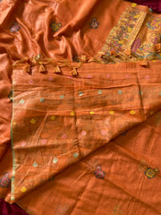 Soft Muga Cotton Swan Paithani Saree