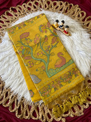Soft Muga Cotton Swan Paithani Saree