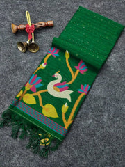 Linen Silk Jamdani Rajhans Saree