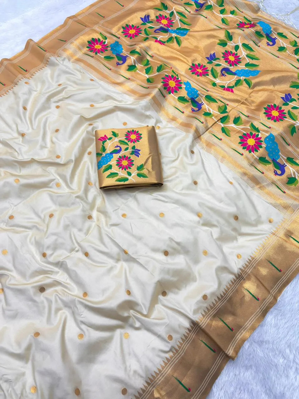 Soft Parrot Paithani Silk Saree