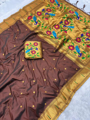 Soft Parrot Paithani Silk Saree
