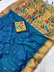 Soft Parrot Paithani Silk Saree