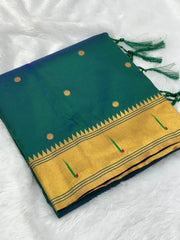 Soft Parrot Paithani Silk Saree