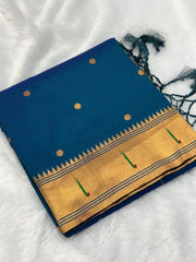 Soft Parrot Paithani Silk Saree