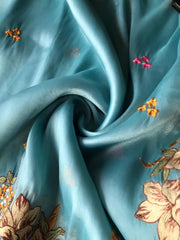 Tissue Silk Floral & Knot Embroidery Saree