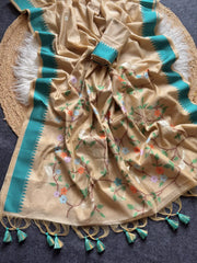 Peacock Jaal Soft Muga Cotton Saree