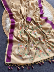 Peacock Jaal Soft Muga Cotton Saree