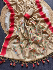 Peacock Jaal Soft Muga Cotton Saree