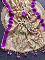 Peacock Jaal Soft Muga Cotton Saree