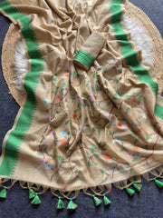 Peacock Jaal Soft Muga Cotton Saree