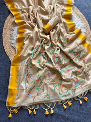 Peacock Jaal Soft Muga Cotton Saree