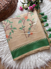 Peacock Jaal Soft Muga Cotton Saree