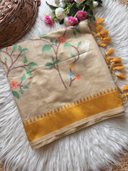 Peacock Jaal Soft Muga Cotton Saree