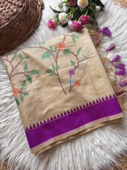 Peacock Jaal Soft Muga Cotton Saree