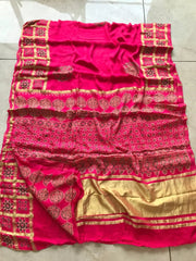 Pure Modal Silk Hand Block Ajrakh Saree