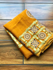 Pure Modal Silk Hand Block Ajrakh Saree