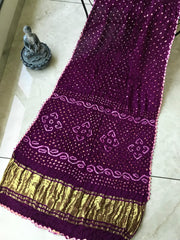 Pure Modal Silk Hand Bandhej Bandhani Saree