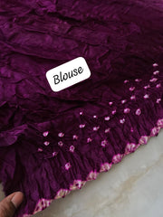 Pure Modal Silk Hand Bandhej Bandhani Saree